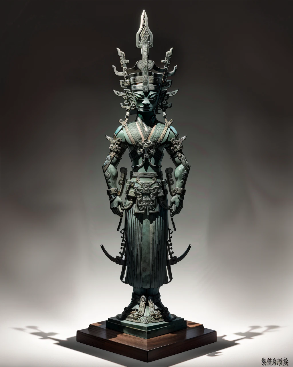 best quality,masterpiece,highly detailed,ultra-detailed, 
statue, 
 <lora:neg9V2_last:0.5>  
 <lora:sanxingdui:1>sanxingdui ä¸æå 