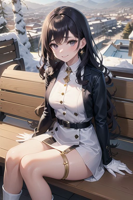 best quality, masterpiece, highres, solo, {black business suit:1.40}, {tie:1.20}, {sunglasses:1.25}, {white gloves:1.15}, {white shirt:1.10}, {black skirt:1.15}, {smoking:1.20}, handsome, {skyfire_arknights:1.15}, animal_ears, long_hair, brown_hair, cat_ears, bangs, breasts, necktie, earrings, brown_eyes, jewelry, closed_mouth, black_necktie, belt, blush, smile, hair_between_eyes, ear_piercing, medium_breasts