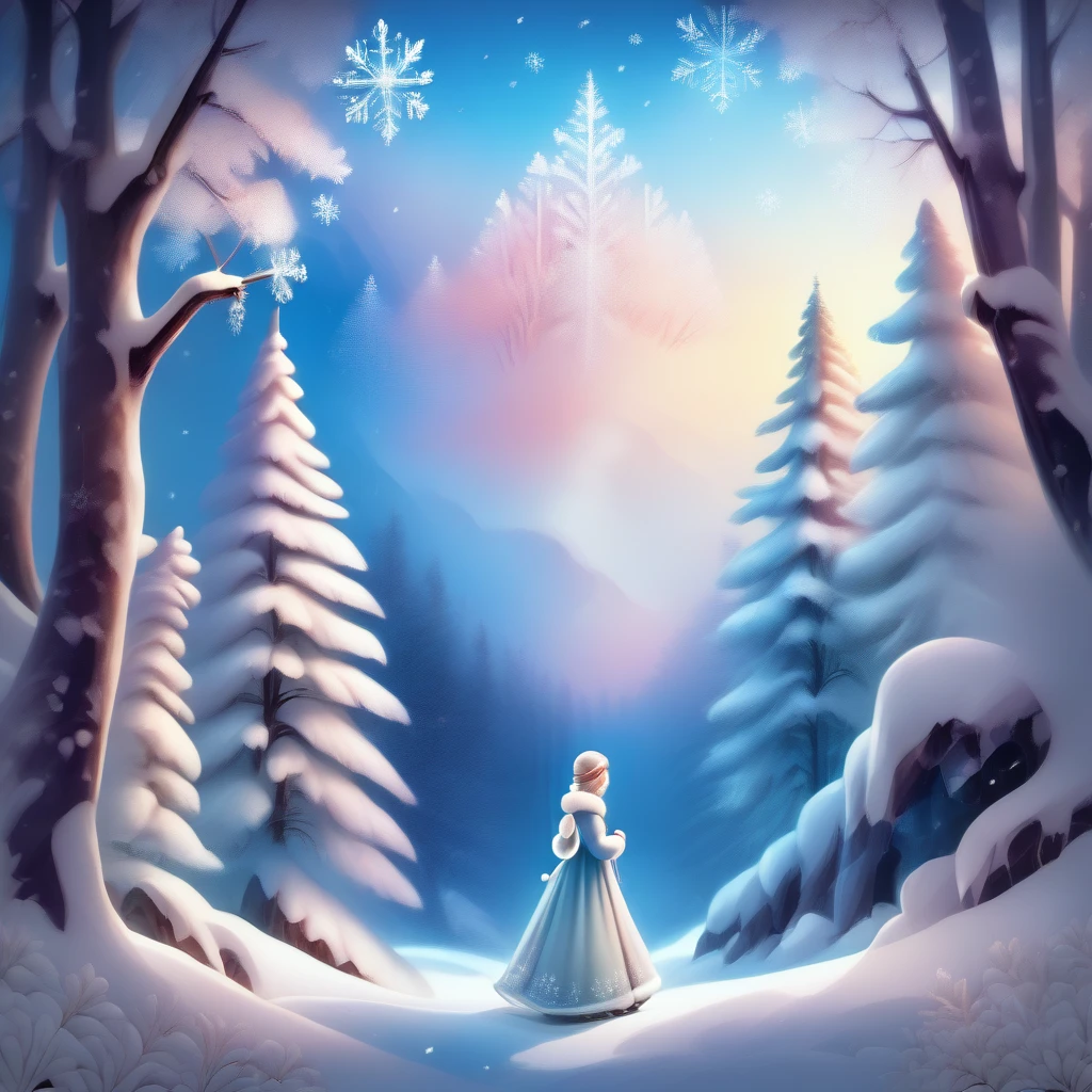 <lora:Pony Snow Princess v0.2:1>,
score_9,score_8_up,score_7_up,1girl with prominent eyes,standing in a snowy winter forest,snowflakes gently falling on her,trees heavily laden with snow,expression of serene determination,wearing warm,stylish winter attire,soft glow from the snow's reflection on her face,capturing the tranquility of the scene,in a digital painting,ultra clear,with a touch of magical realism,