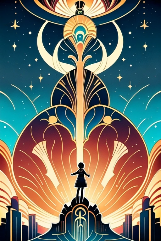 1girl, solo, Fantasy Art Deco