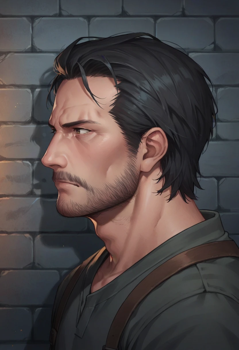 score_9, score_8_up, score_8, source_anime, 1boy, <lora:SebastianCastellanos:0.75> ,solo, facial hair, beard, brown eyes, black hair, short hair, shirt, pants, from side,
dungeon background,