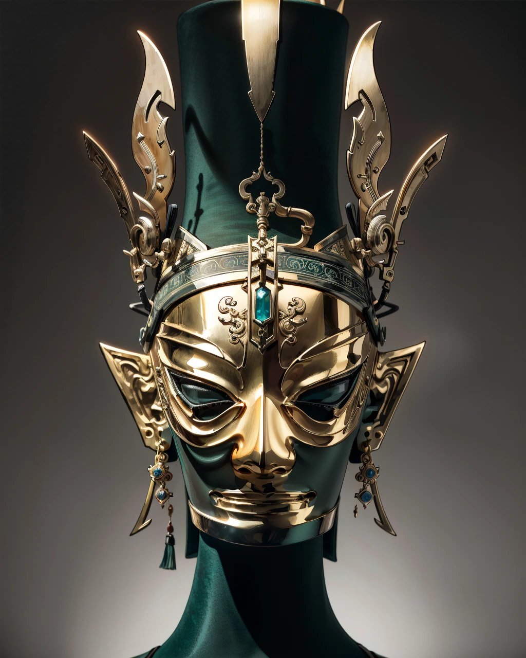 best quality,masterpiece,highly detailed,ultra-detailed, 
 <lora:neg9V2_last:0.5>  
 <lora:sanxingdui:1>sanxingdui ,bronze hair ornament, pointy ears, ponytail, purpl, medieval,1girl,(Samurai armor),An armor made of armor worn by Japanese samurai, often featuring ornate designs and elements such as the kabuto helmet and sode shoulder guards).,Minute ,,  narrow waist, Braided Top Knot - Metallic Gold    , fantastic details full face, dot nose,detailed Clockwork eyes, jade green iris, curved eyebrows, dark teal beautiful Detailed Eyes,    lips at  (Towering Spires:1.3), Tall, elegant structures reaching towards the sky, adorning castles and medieval architecture,