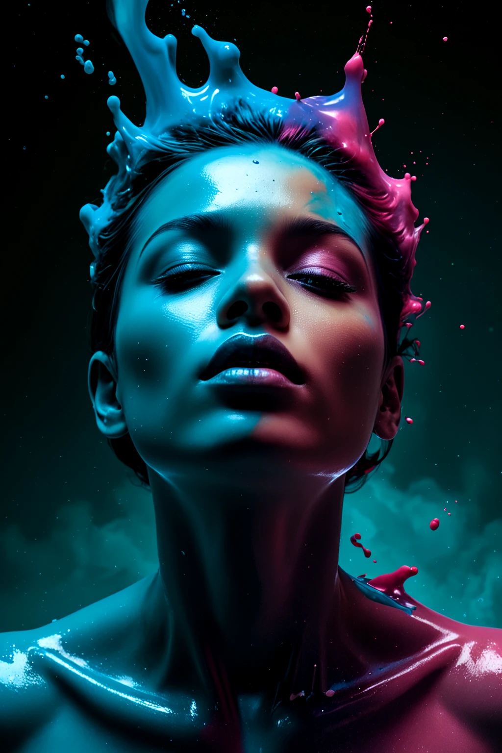 alberto seveso art, floating head in space nebula, water ink, ink water, ink, cosmic space background, alberto seveso texture, loose painting style, intricate detail, cinematic lighting, octane render, 8k render, volumetric lighting, cosmos, deep outer space, professional ominous concept art, intricate, elegant, highly detailed digital painting, concept art, smooth, sharp focus, illustration