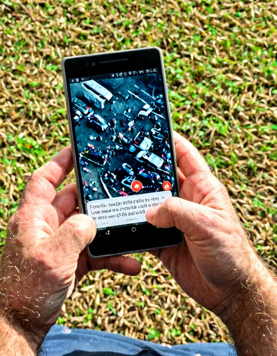 low quality,reddit,real life photo,traditional media,Amateur,film grain,RAW, handslora, 1man holding smartphone,