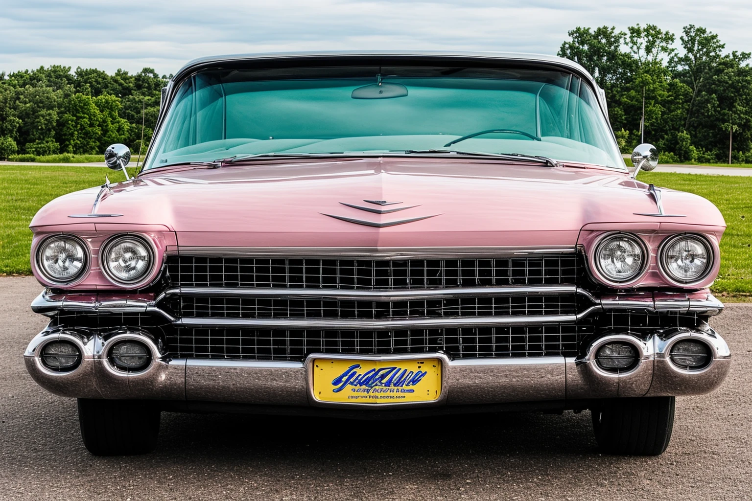 pinkcadillac, ground vehicle, car, vehicle focus, no humans, high detail photography, sharp focus