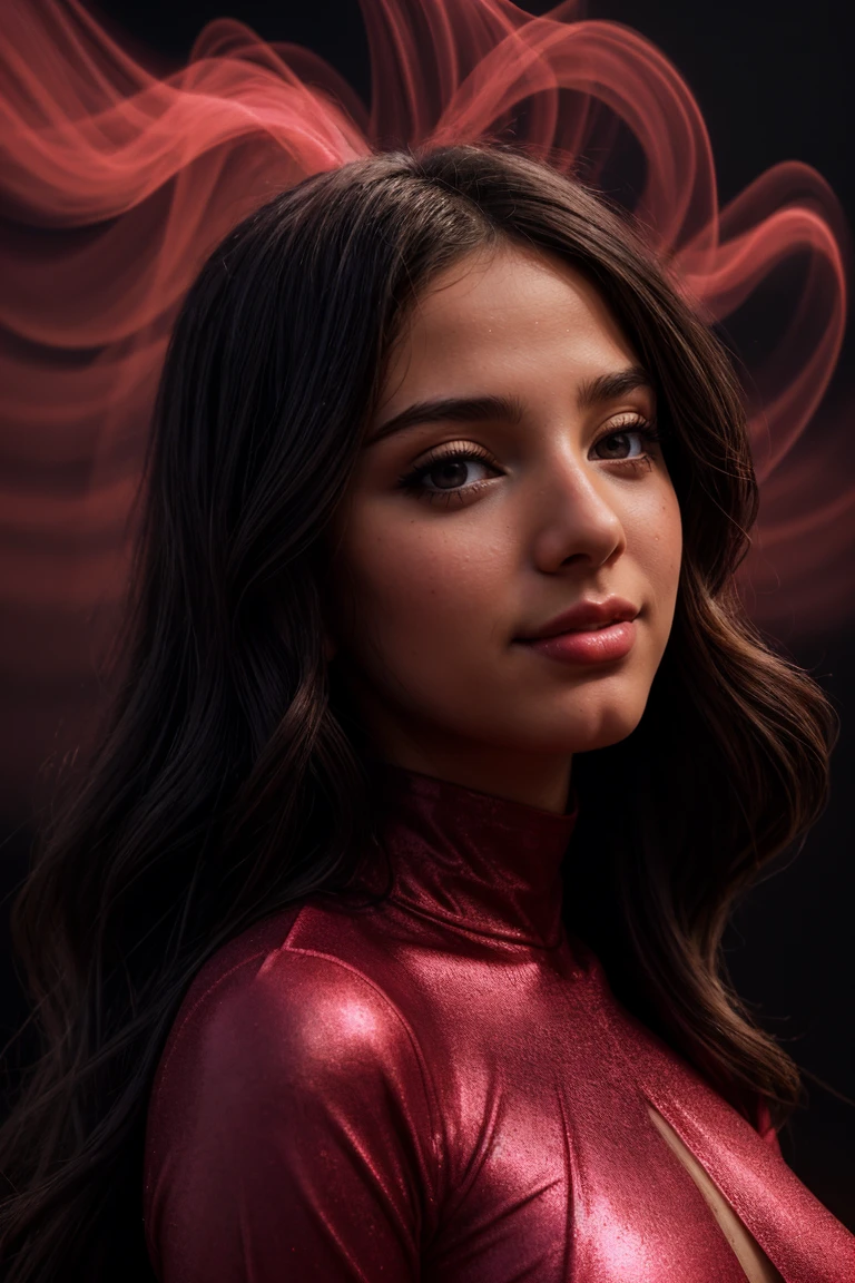 (Facial Close Up Short, Portrait:1.3) Tower13_Jayme(Long wavy hair:1.4) (skinny, slim, slender, narrow waist:1.3) ((Photo Focus, DOF, Aperture, insanely detailed and intricate, character, hypermaximalist, hyper realistic, super detailed, (lens flare))) (Red Spandex Dress:1.3) (Red and Black liquid backdrop:1.3) (smile:1.3) <lora:exposure_control_v10:-0.2> <lora:more_details:0.3>(Volumetric Pink Smoke and fire:1.3)