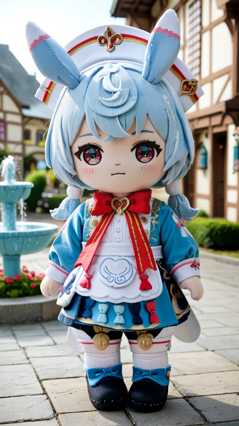 score_9, score_8_up, score_7_up, 
sig3winne, solo, official_costume,
medieval white town background, fountain,
 <lora:sigewinne:0.8>
 <lora:woafu_plushify_pony:0.6> plushify, character stuffed toy, chibi