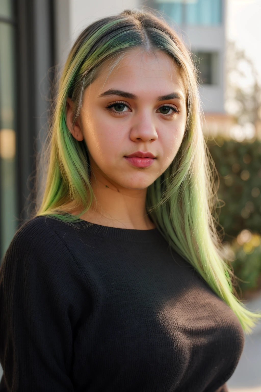 extreme close headshot of d0nna_n0texist concealing tight black woollen sweater looking at the camera, Bokeh effect, dynamic lighting, photorealistic, high detail