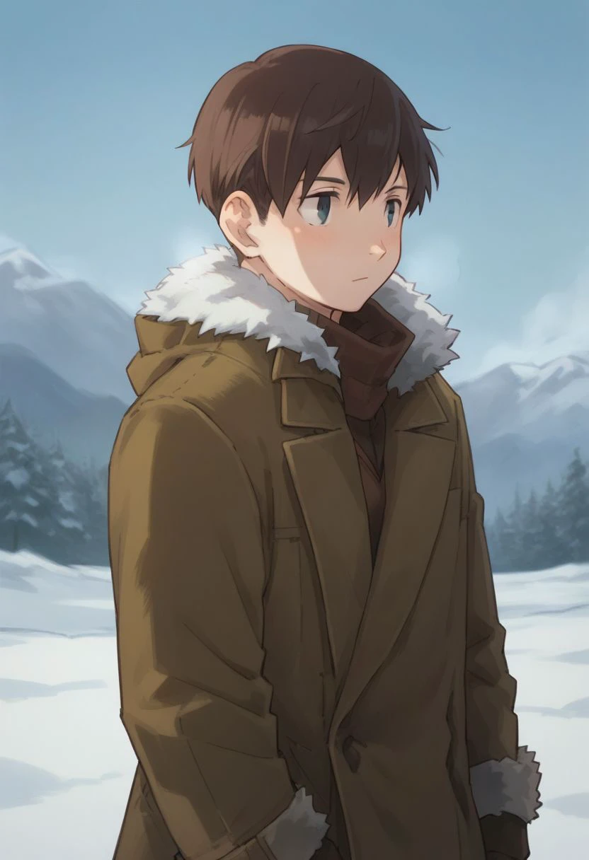 score_9, score_8_up, score_7_up, source_anime, highly detailed, 
meyer, 1boy, male focus, solo, anime coloring, upper body, coat, gloves, fur trim,
outdoor, snow,