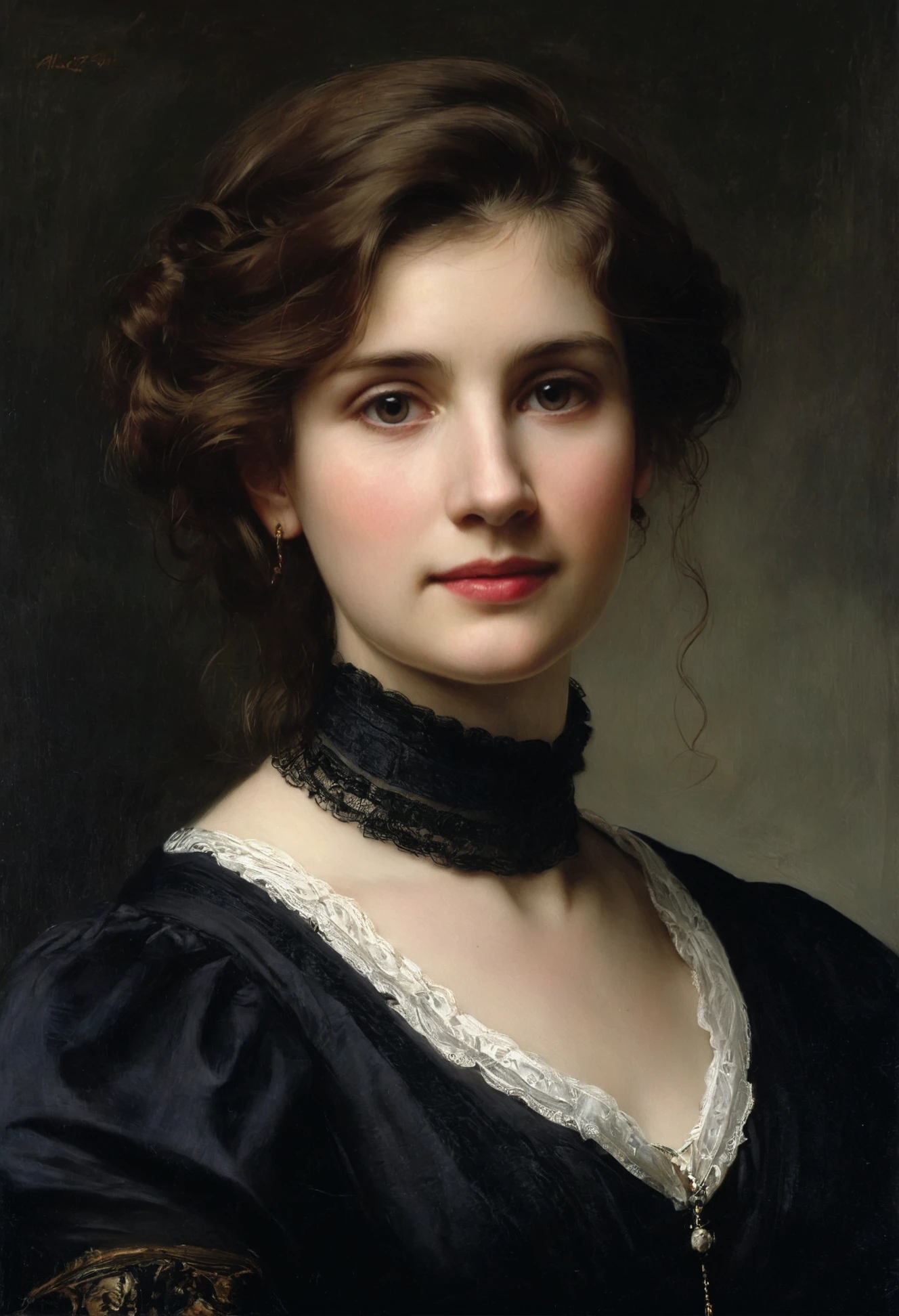 Masterpiece, Portrait of a woman by Albert Lynch, Abbott Handerson Thayer, highly detail, best quality, HairDetail