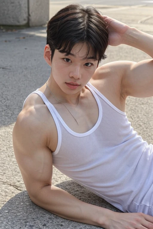 Photorealistic image, ((full body)). about a muscular athletic corean man, The body of a super-muscular trainer, (corean man with k-pop idol look), 20yo, wearing nothing but a white jockstrap, detailed eyes, detailed faces, a beautiful face, large open eyes ((the man stands with his back to the viewer)). Free (dynamic pose): 1, 5, (body in motion): 1, 5, smile, dimples, muscular back, 
voluptuous butt,  (A man is at home alone, in a cozy home environment, in the evening, cooking in the kitchen), show his movements, movements of his arms, legs, torso turns, dishes and food on the table. A masterpiece. High-quality detailed background, detailed face and eyes, detailed proportional body, perfect eyes, photo of perfecteyes eyes,kpop
