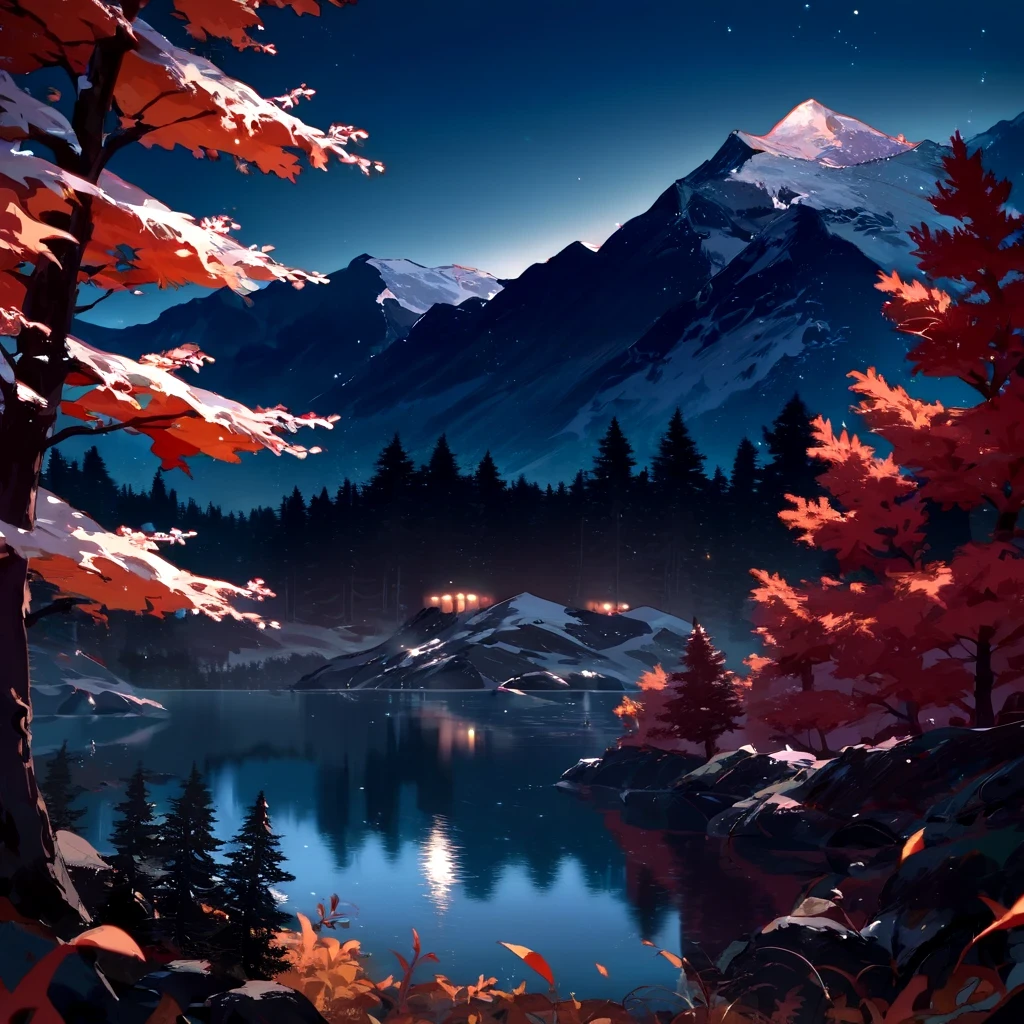 score_9, score_8_up, score_7_up, source_anime, night, (dark environment), mountains, water, trees