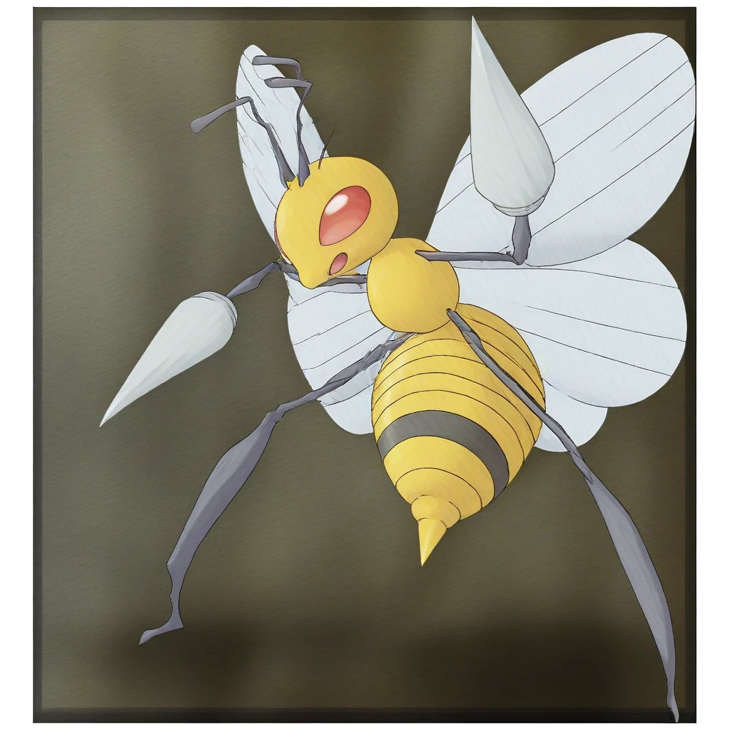 source_furry, rating_safe, <lora:pokemon_pony_xl:0.8>, Type: Bug, Type: Fighting, Egg Group: not obtainable, is an Ultra Beast that resembles a feminine anthropomorphic cockroach, It is primarily white with a thin build, Its torso is composed of five thin discs that droop slightly downward, The widest disc makes up its shoulders, the second widest its hips, and the two smallest its chest and waist, There is a gold ovoid inside of the widest disc, where its long, thin neck protrudes from, Its arms and legs are also long and thin with gold joints, Its hands and feet are both composed of two golden claws, has a small, semi-flattened head with a yellow, crown-like structure on top, The two tallest points of the crown point to its long, thin antennae, which are white with small gold balls at the tips, Attached to the back of its head are two structures resembling insect wings, The wings are transparent, curve slightly inward, and reach nearly to the ground, It has narrow, purple eyes with bright blue pupils, score_9, score_8_up, score_7_up, score_6_up, score_5_up, score_4_up