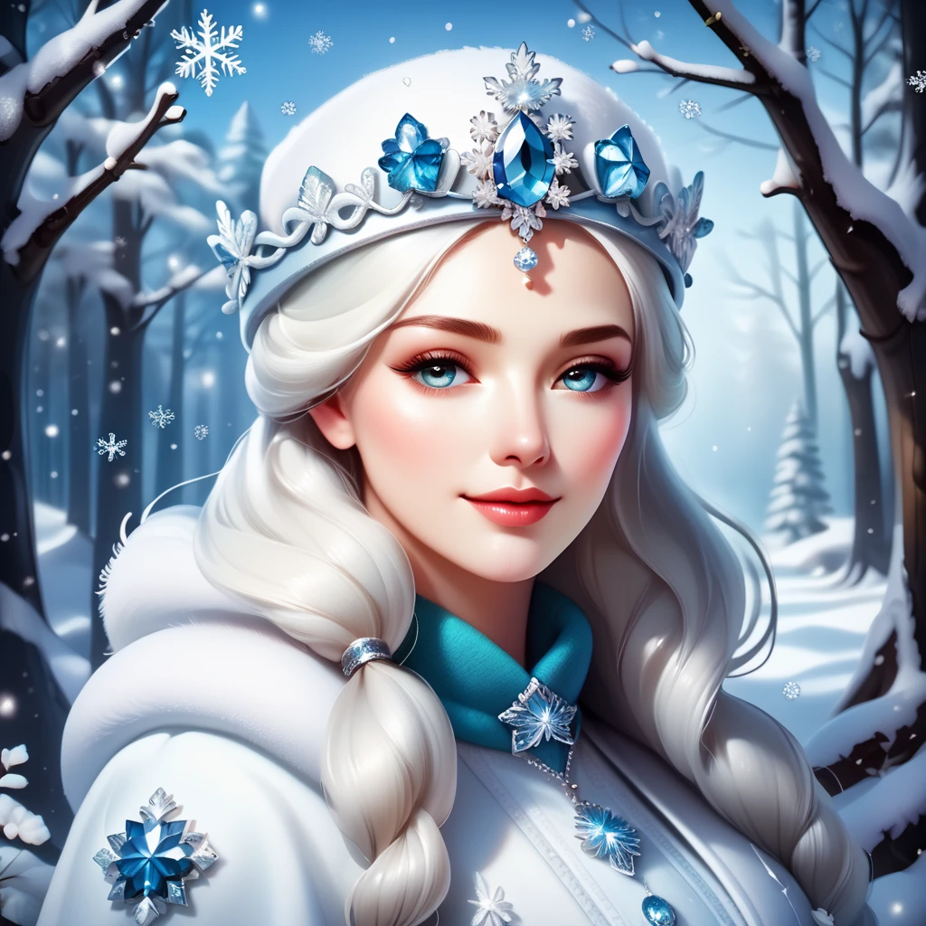 <lora:Pony Snow Princess v1.-000007:0.8>,
score_9,score_8_up,score_7_up,1girl with prominent eyes,standing in a snowy winter forest,snowflakes gently falling on her,trees heavily laden with snow,expression of serene determination,wearing warm,stylish black winter attire,soft glow from the snow's reflection on her face,capturing the tranquility of the scene,in a digital painting,ultra clear,with a touch of magical realism,portraits,