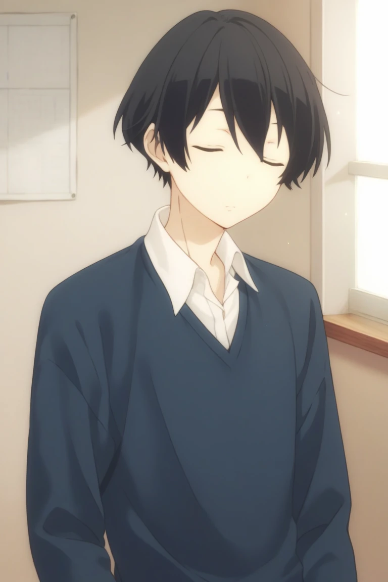 score_9, score_8_up, score_7_up, score_6_up, detailed, intricate details,cowboy shot,best quality ,source_anime, male focus,
tanaka, black hair, black eyes, blue sweater, solo, closed eyes, 1boy, male focus, short hair, shirt, school uniform, sweater sleeping<lora:EMS-406400-EMS:1.000000>