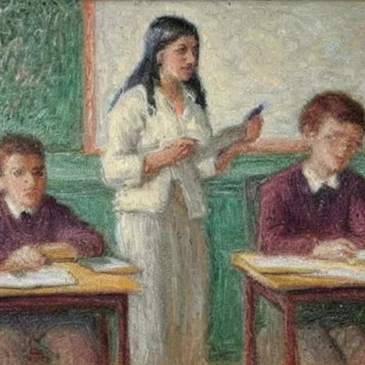 monai,a teacher in the classroom,