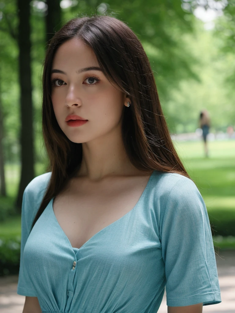 <lora:JackieWork:1> jackie, 1girl, summer dress, walking in the park, best quality, high quality, extremely detailed, realistic, photorealistic, 
photo, realistic, portrait photo, upper body