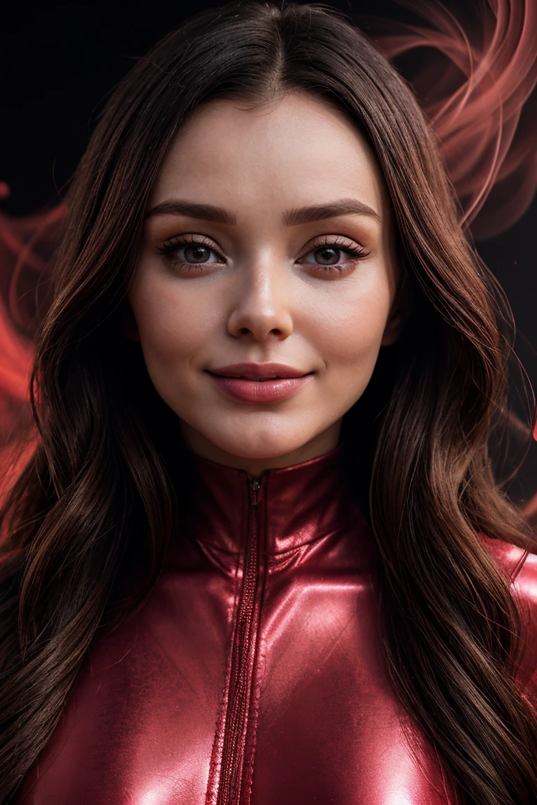 (Facial Close Up Short, Portrait:1.3) Tower13_Ekaterina (Long wavy hair:1.4) (skinny, slim, slender, narrow waist:1.3) ((Photo Focus, DOF, Aperture, insanely detailed and intricate, character, hypermaximalist, hyper realistic, super detailed, (lens flare))) (Red Spandex Dress:1.3) (Red and Black liquid backdrop:1.3) (smile:1.3) <lora:exposure_control_v10:-0.2> <lora:more_details:0.3>(Volumetric Pink Smoke and fire:1.3)