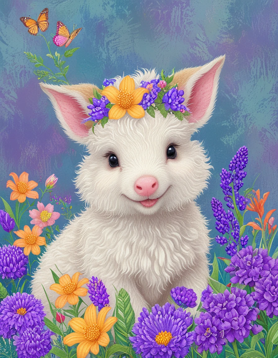 cute animal with flowers <lora:CBS_novuschroma01 style:1.5> novuschroma01