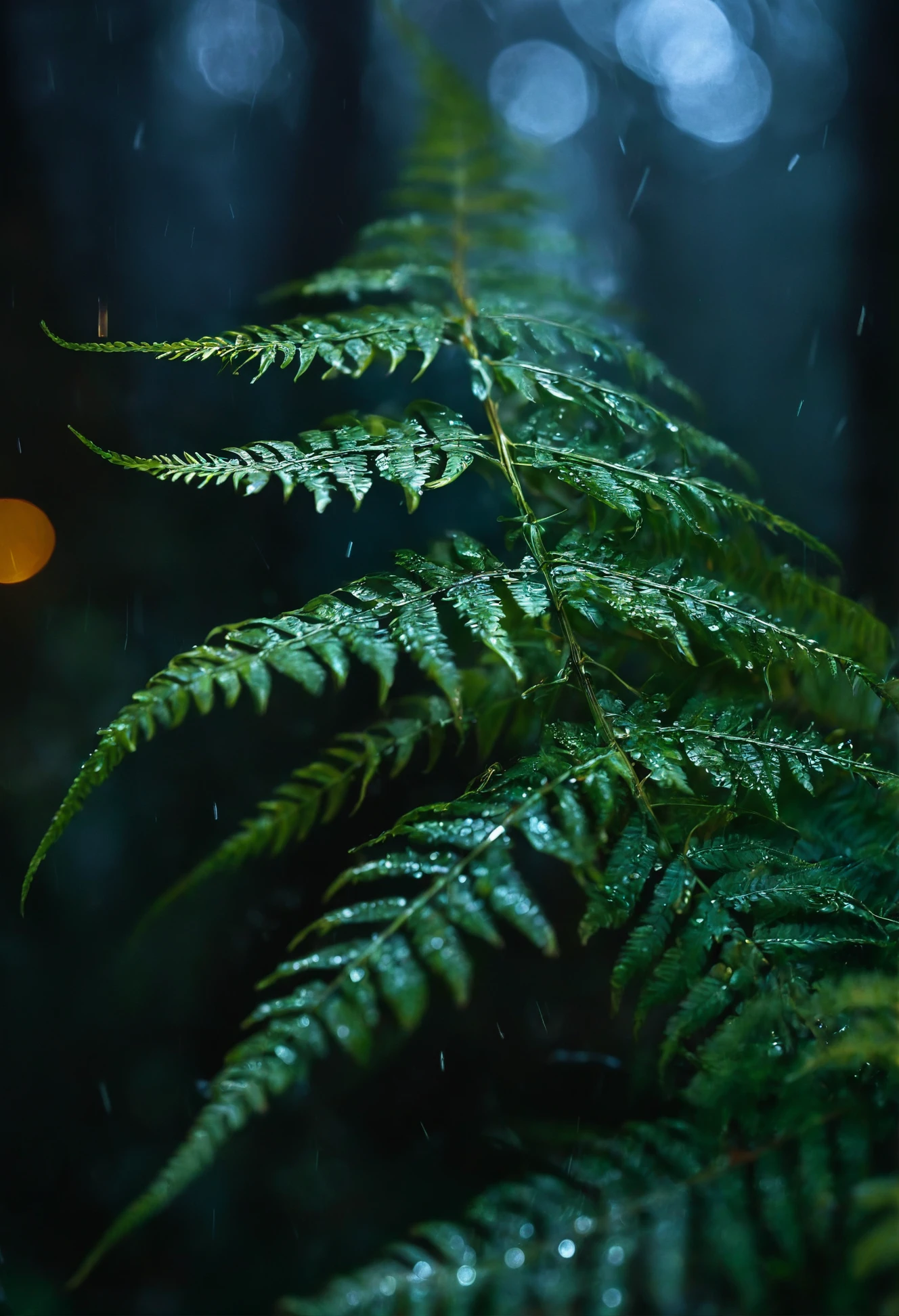 macro_shot, Artistic photo of fern and moss in the night forest during the rain in the warm light of a lantern,
soft natural lighting, subsurface scattering, amazing textures, amazing composition,
masterpiece, Miki Asai Macro photography, professional, ultra-detailed, high resolution detail, studio photo quality