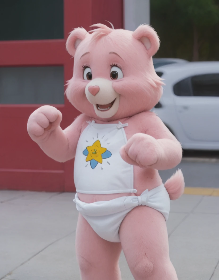 score_9, score_8_up, score_7_up, score_6_up, source_anime, highly detailed, Ultra detailed, BREAK, (hugs_bear:1), care bears, diapers, a pink girl bear, directing traffic in a busy street, <lora:Hugs and Tugs 0.2:1>