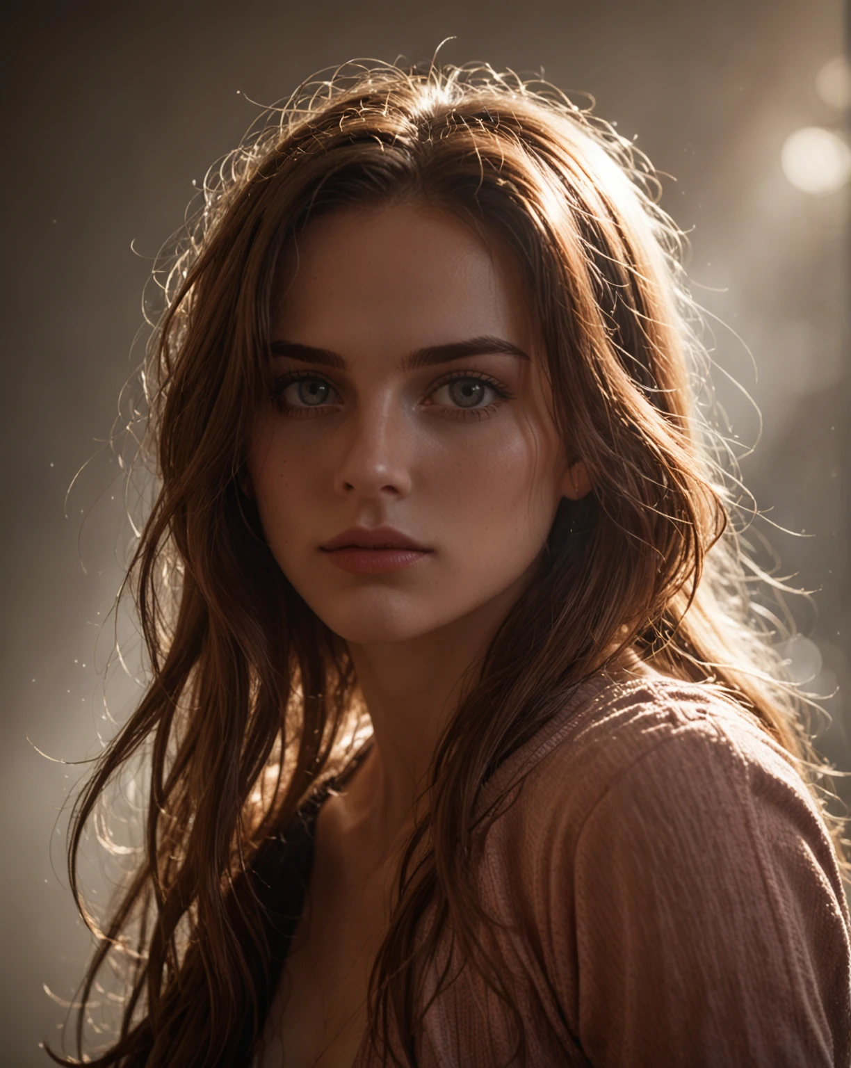 1girl, long hair, low light, dramatic lighting, darkness, eye lighting, smoke, red light, . shallow depth of field, vignette, highly detailed, high budget, bokeh, cinemascope, moody, epic, gorgeous, film grain, grainy, (raw,score_8_up),photo, raw,realistic