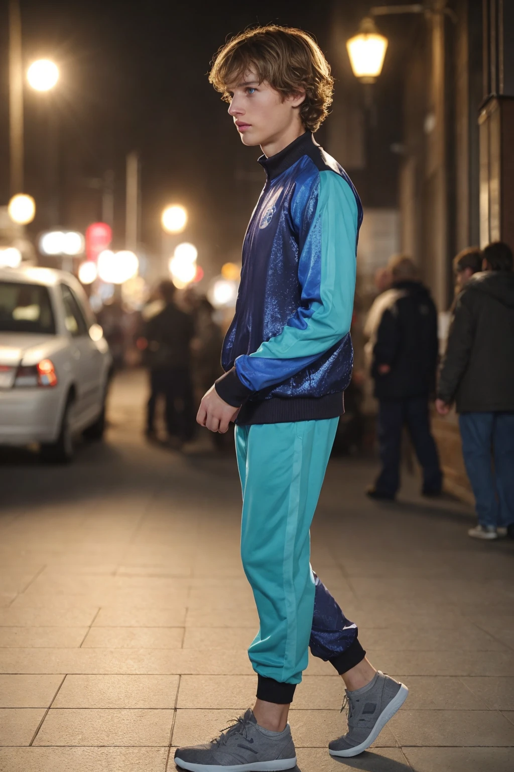 <lora:SammyTw1nkV2:1> (SammyTw1nk), male_solo, twink_solo, skinny_fit, (1boy) a side view photorealistic candid still of Sammy case in a full body track suit, (cute fit 19 year old twink), thin but fit build, blue eyes, clean shaven, out for a walk, short shaggy hair, RAW photo, detailed photo, gorgeous, shallow depth of field, bokeh, vibrant saturated color, volumetric lighting, iridescent skin, (surreal:0.4), hyper detailed photorealistic life-like accurate proportional 8k sharp focus, (accurate cinematic lighting), photorealistic detail, (selective focus:0.6)