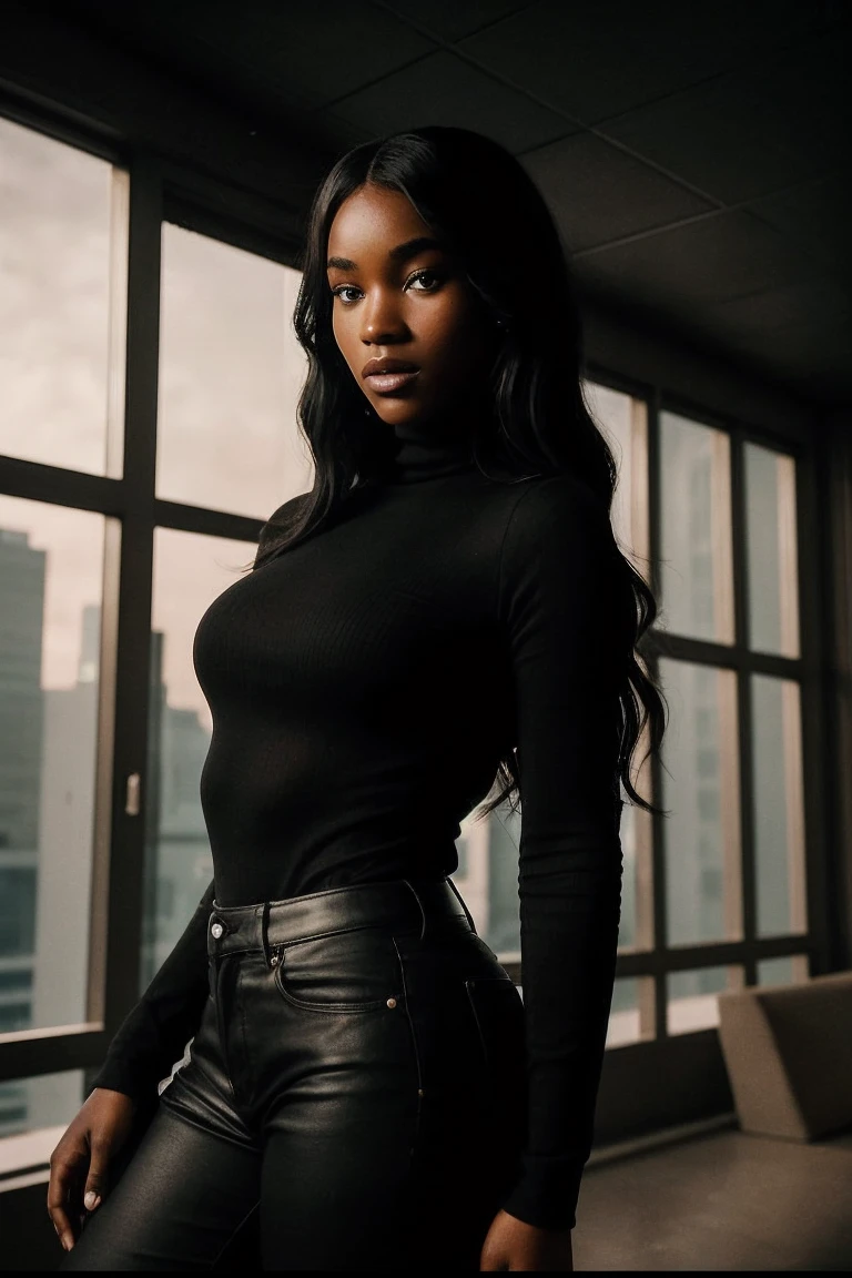 photo of M4r14m4D14ll0_HM-130, a woman, perfect hair, (modern photo), wearing black jeans and turtleneck, 20mm standard (analog, cinematic, film grain:1.3), Mars Habitat Prototype, Prototype habitat testing potential living conditions for Martian colonies., detailed eyes, professional pose, (epiCPhoto), (looking at viewer:1.1), (cinematic shot:1.3), (loop style lighting), (OverallDetail:1.1), SkinHairDetail