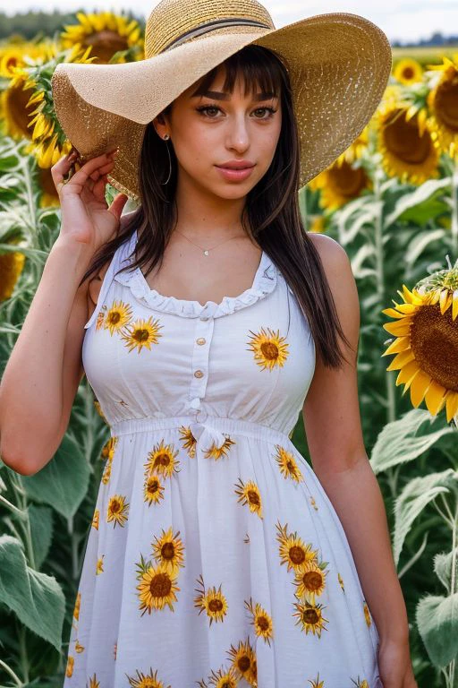 Merger_nymph_rinssa,
(walking through a field of sunflowers wearing a (summer dress:1.3) and sun hat, field, sunflowers, summer, scenic:1.2),
bokeh, f1.4, 40mm, photorealistic, raw, 8k, textured skin, skin pores, intricate details  <lora:epi_noiseoffset2:1>, epiCRealism <lora:ClothingAdjuster3:-1>