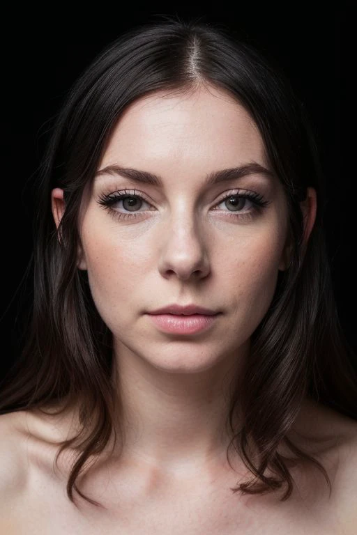 DEN_elefire_grey,
((headshot:1.2) portrait on a (plain black background:1.2), (headshot:1.2), (face focus:1.1), (facing the camera:1.2), Head in the centre, (eye contact:1.3), (intense stare:1.1), mouth open, (facing straightforward:1.2), (forward facing:1.1), Head, face, Head focus, Head tilted down, looking slightly up at the camera:1.2),
bokeh, f1.4, 40mm, photorealistic, raw, 8k, textured skin, skin pores, intricate details <lora:epi_noiseoffset2:1>, epiCRealism
