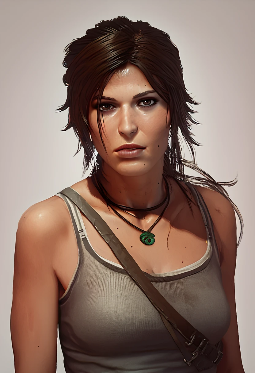 score_9, score_8_up, score_7_up, lara croft, close-up, looking at viewer, tank top <lora:LaraCroft:1>