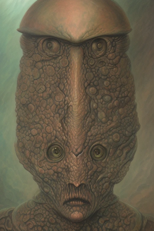 marine creature, face centered