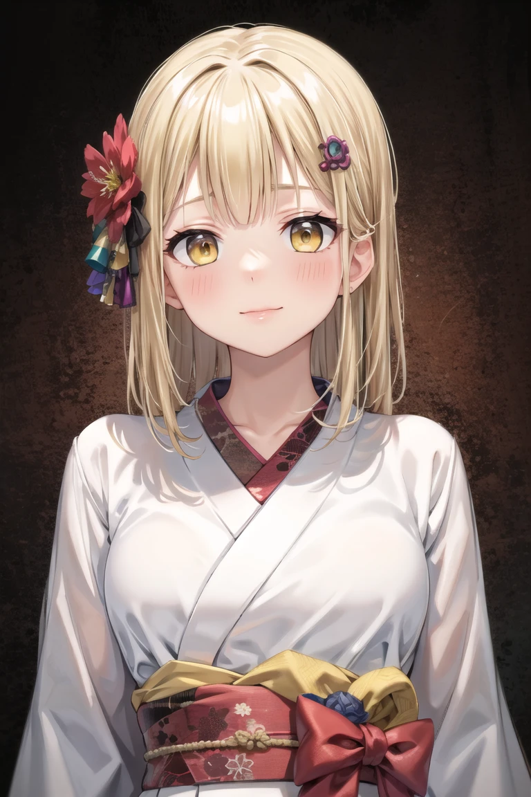 (best quality, masterpiece, RAW photo,ultra-detailed:1.2), 1girl, solo,
kimono, hair ornament, yellow eyes, blonde hair,
<lora:uzunoki_tamaki-10:0.7:lbw=ALL>