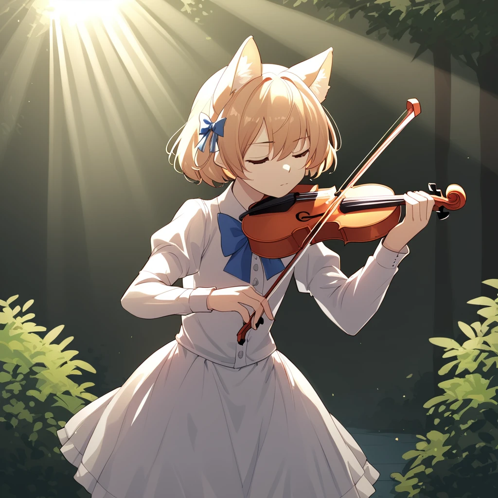 (((holding_violin, holding_bow(music)))), source_furry, rating_explicit, sorce_anime, score_8_up,  cowboy shot,  <lora:holding_violin_holding_bow_music:0.8> secnary, spotlight, park