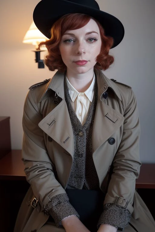 DEN_elefire_grey,
(a 1940s private investigator wearing a trench coat and rimmed hat sitting in a drab dank office at the desk using a typewriter, private investigator, 1940s:1.2),
bokeh, f1.4, 40mm, photorealistic, raw, 8k, textured skin, skin pores, intricate details <lora:epi_noiseoffset2:1>, epiCRealism <lora:ClothingAdjuster3:-1>
