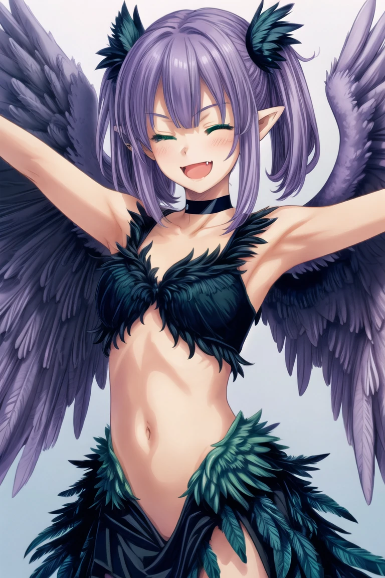 Devil Centaur、whole body、Purple Skin、Flat Chest、belly button、Short Hair、Delicate face、Ultra HD、Masterpiece、Above