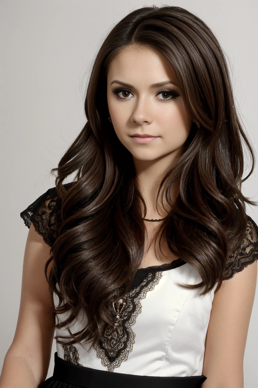 best quality, masterpiece,  <lora:opt-ninadobrev2010-2015:1>opt-ninadobrev2010-2015, brown hair, brown eyes, in the style of August von Pettenkofen,  in the style of Terry Redlin