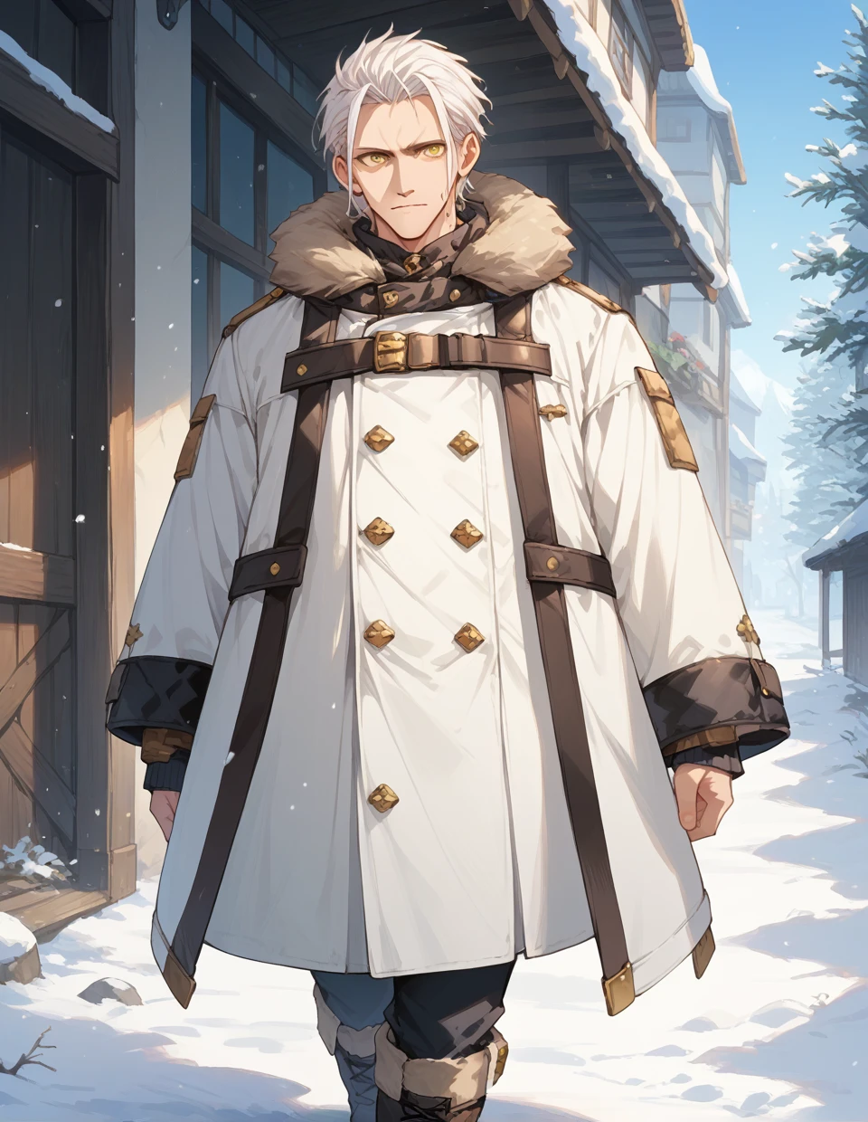 score_9,score_8_up,score_7_up,score_6_up,score_5_up,score_4_up,
1man, Orsted, white hair, yellow eyes, jacket, boots, walking with Nanahoshi in a snowy pass, very detailed,<lora:OrstedXL-Pony-000005:1>, <lora:add-detail-xl:1>, <lora:cnv3mdde878c738thn20:0.7>,