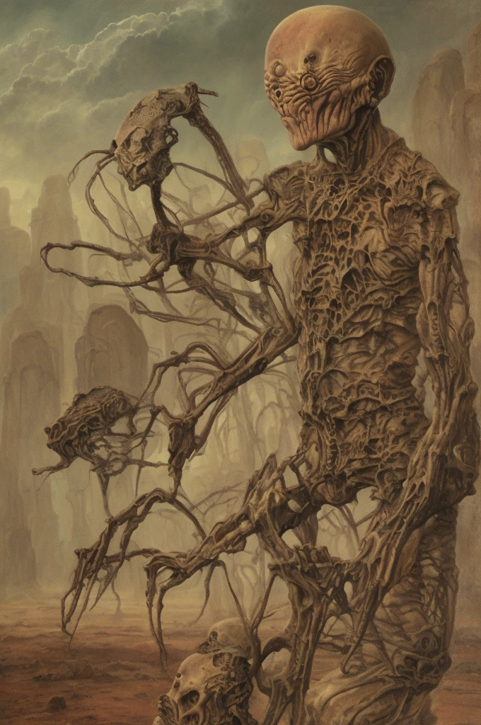 an ancient alien wandering in the desert