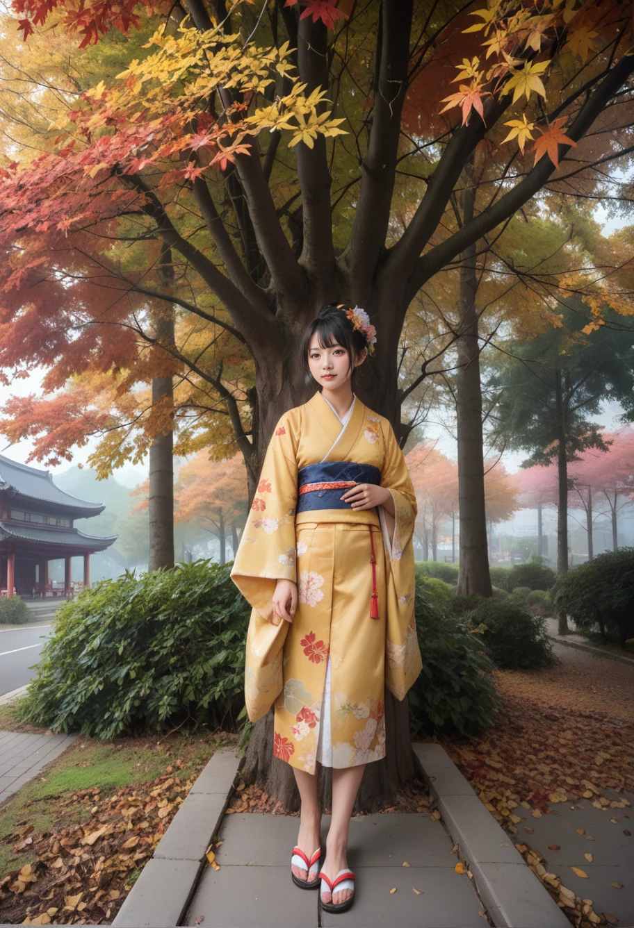 score_9,score_8_up,score_7_up,8k,,ruanyi0722,autumn leaves,tree,,ruanyi0712,floral print,yellow kimono,obijime,sandals,tabi,wide sleeves,1girl,<lora:0722 autumn leaves_v1_pony:1>,<lora:0712 kimono_v1_pony:0.6>