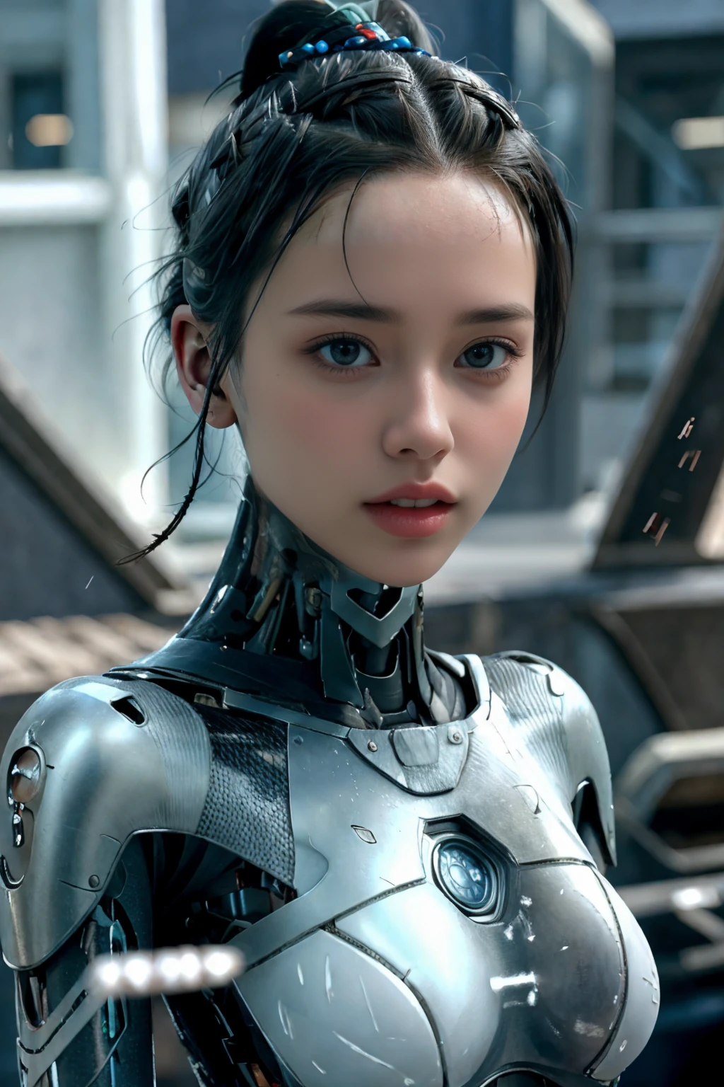 <lora:Hyper-SD15-8steps-lora:1>
(best quality:1.6), high resolution, 4K, photorealistic, film grain, 1girl, cowboy shot, multiple views,atmospheric perspective,winter,wearing winter outfit,Rain showers and thunder,day,Space buns with braids,angry,clenched teeth, (exmachina:1.2), <lora:exmachina:0.7>