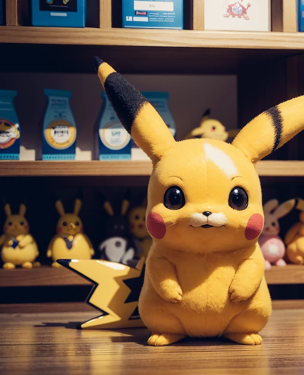 realistic pikachu in toy store,
BREAK masterpiece,best quality,(photorealistic,8k,4k),
