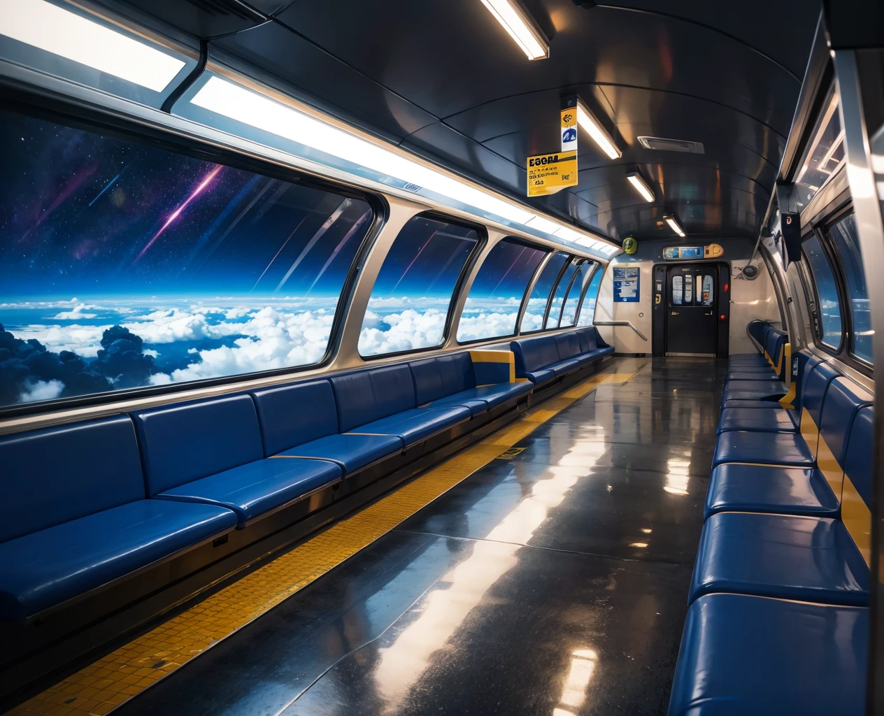 subway floating in space,
BREAK masterpiece,best quality,