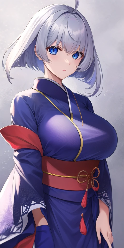 <lora:KamyuV4:.8> Kamyu_short_hair, huge_breasts, standing, solo, kimono, masterpiece, best_quality, detailed_face, detailed_eyes, highres, beautiful, detailed, absurdres,