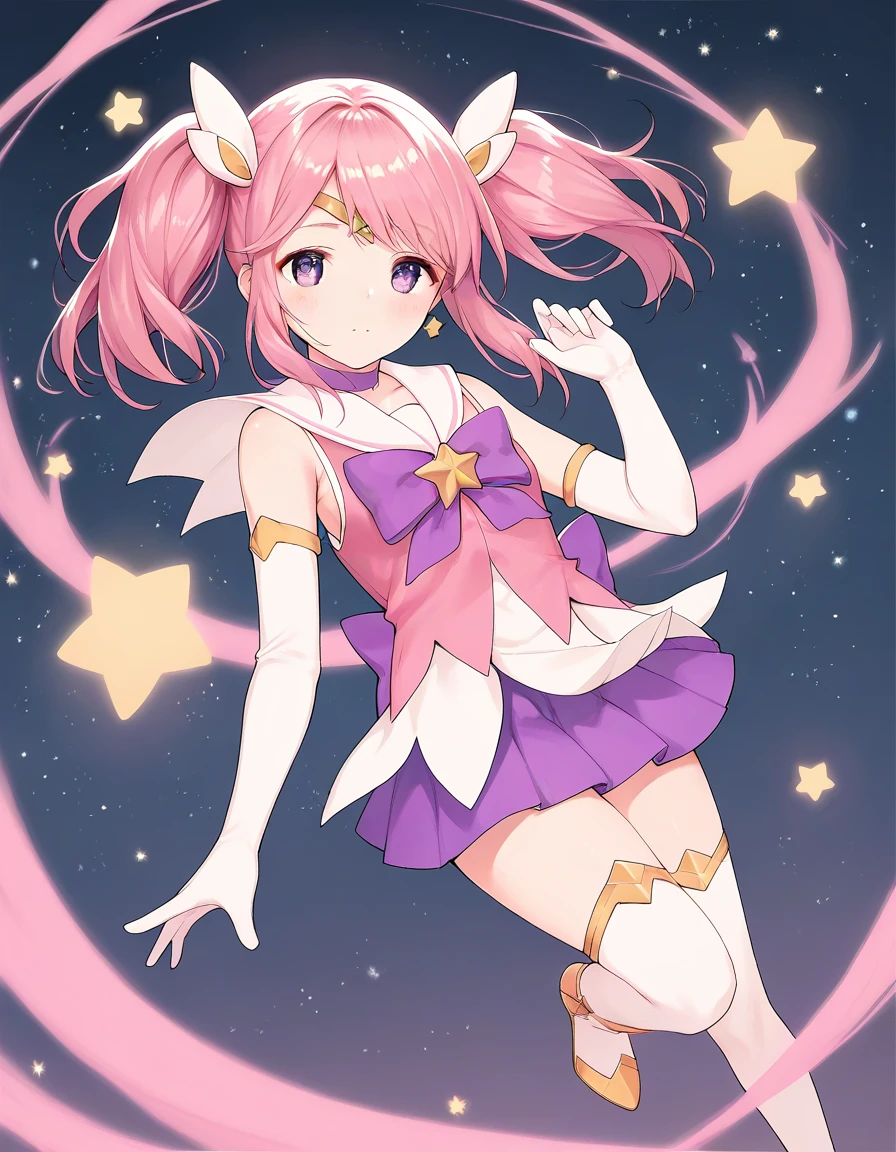 score_9, score_8_up, score_7_up,score_6_up,score_5_up,score_4_up, 1girl,
<lora:aak_style_pony6_v2-000010:1> <lora:startguardian_lux_pony6_v1:.6> lxstrgrdn, magical girl, star \(symbol\), tiara, elbow gloves, purple choker, sailor collar, hair ornament, white thighhighs, skirt