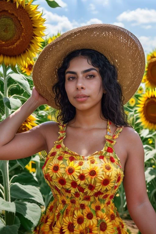 DEN_xochavella_OF,
(walking through a field of sunflowers wearing a (summer dress:1.3) and sun hat, field, sunflowers, summer, scenic:1.2),
bokeh, f1.4, 40mm, photorealistic, raw, 8k, textured skin, skin pores, intricate details <lora:epi_noiseoffset2:1>, epiCRealism <lora:ClothingAdjuster3:-1>
