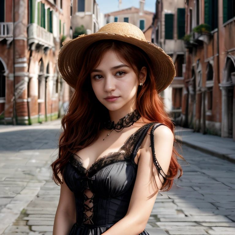 (Venice St. Mark's Square, SFW, high-collared Victorian-style dress, lace gloves, straw hat, taking in the historic sights, early evening:1.35) Instagram_Influencer_79_By_Stable_Yogi
Faceshot_By_stable_yogi
<lora:Detail Blaster By Stable Yogi:0.5>
(center_parted_long_wavy_red_hair)