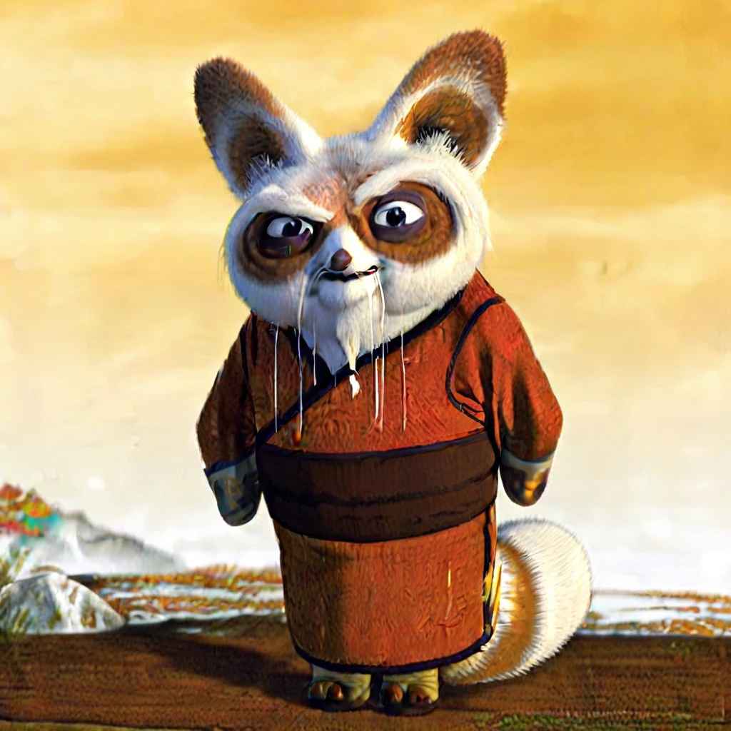 solo, master shifu, red panda, furry male, kimono,