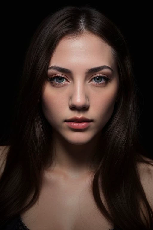 DEN_kassidie_kosa,
((headshot:1.1) portrait on a plain black background, (headshot:1.2), face focus, intricate (beautiful eyes:1.2), (wide open eyes:1.1), Big eyes, clean photo, circle lighting, high contrast:1.2),
bokeh, f1.4, 40mm, photorealistic, raw, 8k, textured skin, skin pores, intricate details <lora:epi_noiseoffset2:1>, epiCRealism