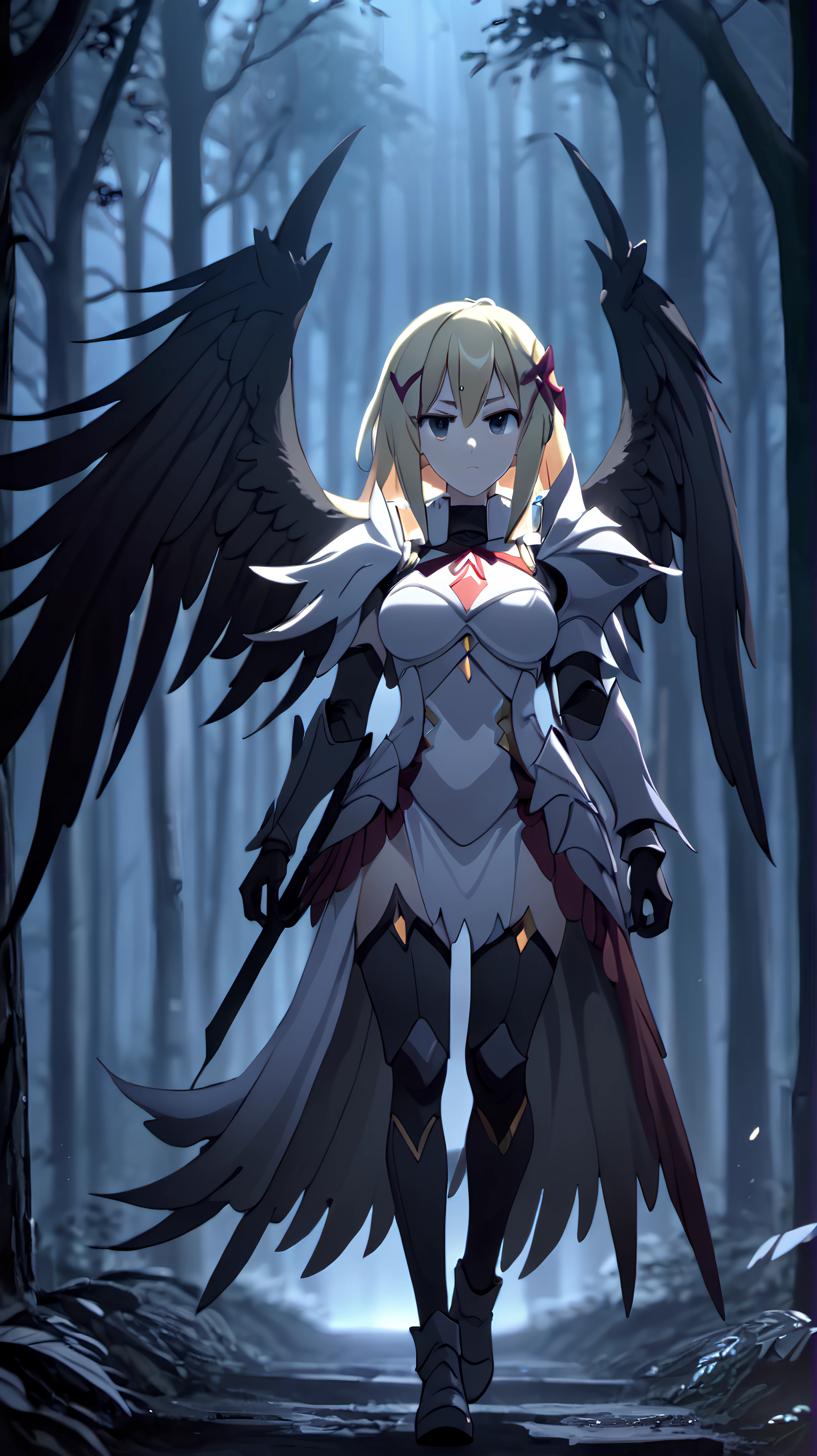 <lora:Darkness:1>
(DarknessKonosuba:1.9), DarknessKonosuba, 
DarknessKonosuba wearing Armor,
<lora:Dark Fantasy:1>Dark Fantasy - A woman wearing a dress with black wings is walking in the dark forest.